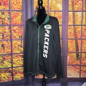 Green Bay Packers NFL Team Apparel Full Zip Jacket Men’s XL Black Green